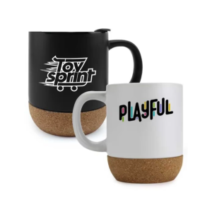 Ceramic Mugs with Lid and Cork Base