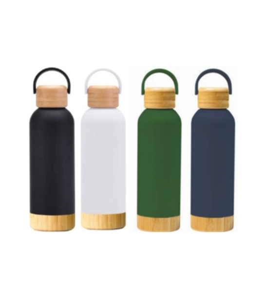 Insulated Bottle With Bamboo Lid BK