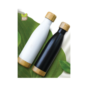Insulated Bottle With Bamboo Lid And Base BK