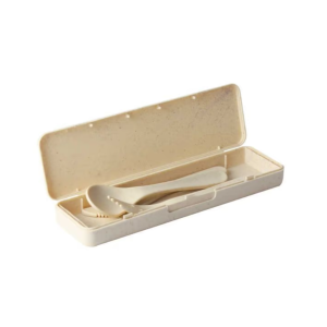  3Pcs Cutlery Set with Case Including a Fork, Knife, & Spoon
