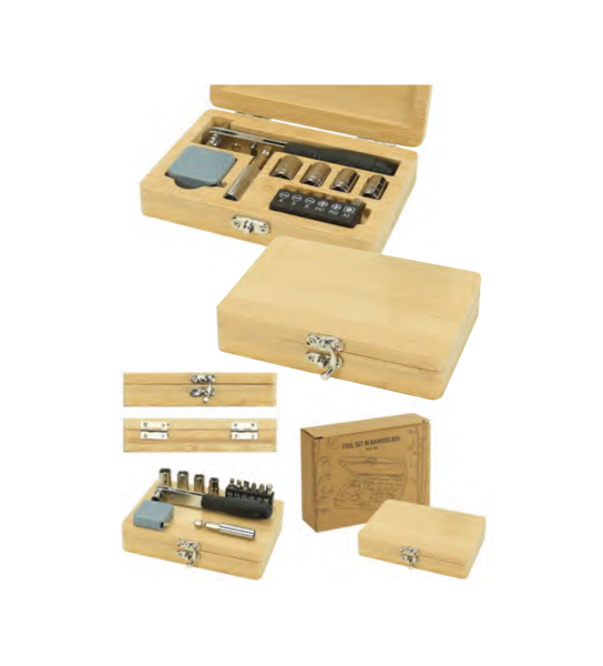 Tool Kit Set in Bamboo case