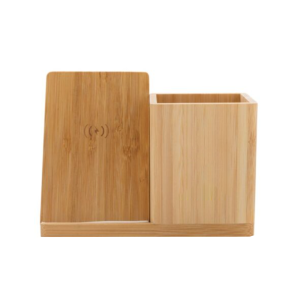 Bamboo Holder with 10W Wireless Charger 