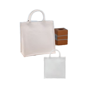 White Laminated JUCO Bag with Cotton Padded Handle
