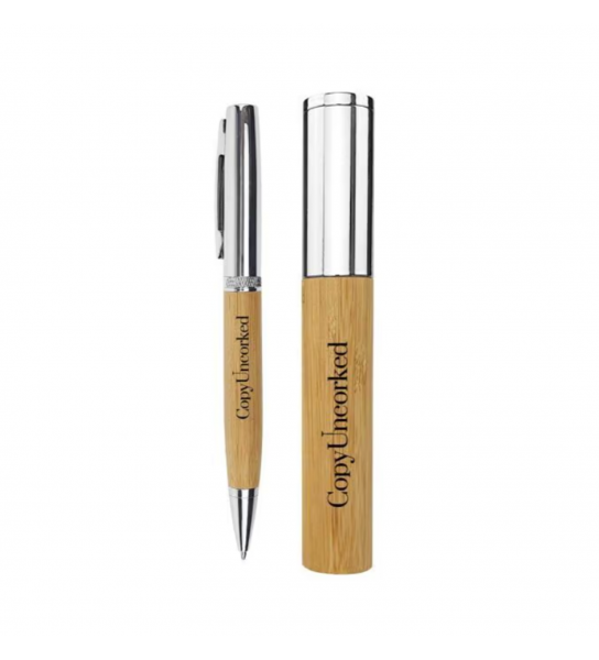 Metal and Bamboo Pens with Tube Box